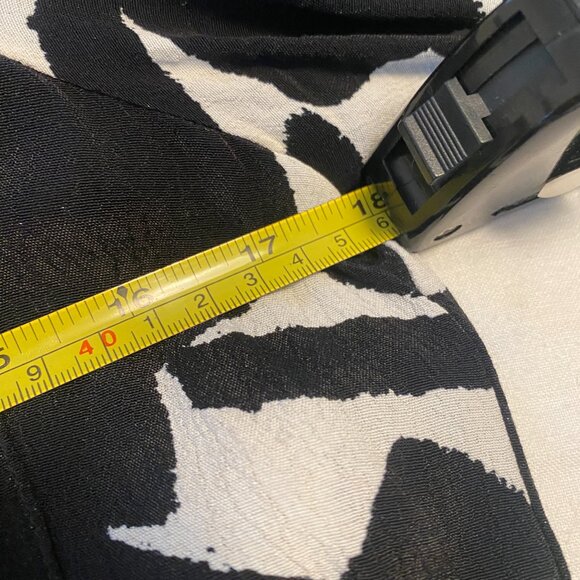 ZARA Black & White Print Midi Belted Shirt Dress, Size M - Picture 10 of 10